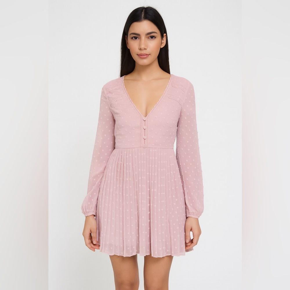 Lulu’s Pink Long Sleeve Dress